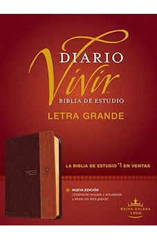 Biblia RVR 1960 de Estudio Diario Vivir Letra Grande Duotono Café Símil Piel Índice