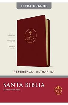 Biblia RVR 1960 Referencia Ultrafina Letra Grande Palabras de Jesús en Rojo Símil Piel Café Rojizo Índice