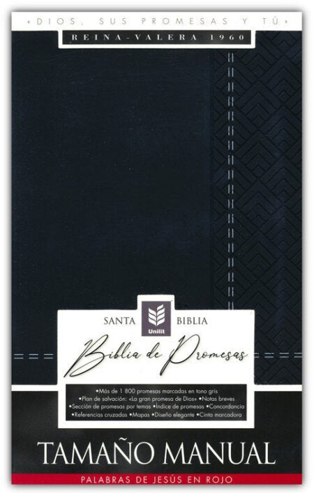 Biblia RVR 1960 de Promesas Tamaño Manual Edición Negro Imitación Piel