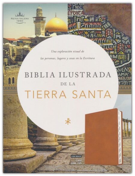 Biblia RVR 1960 Ilustrada de la Tierra Santa Marrón Símil Piel con Índice