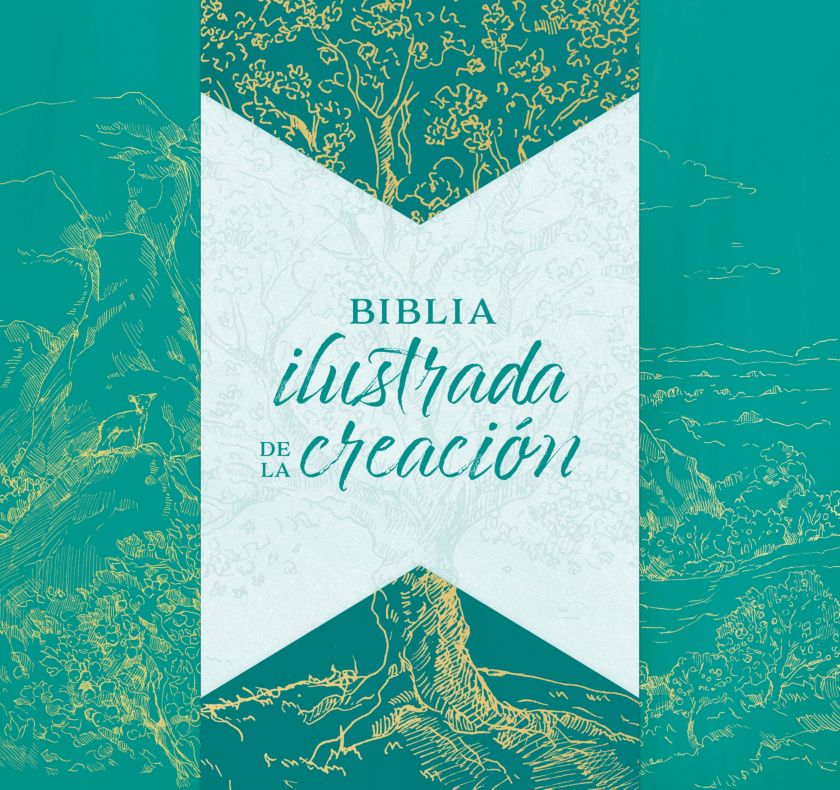 Biblia RVR 1960 Ilustrada de la Creación Turquesa Tela