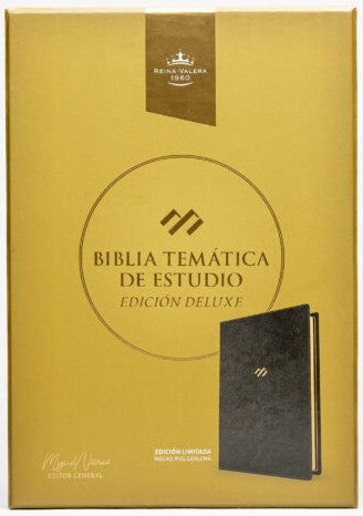 Biblia RVR 1960 de Estudio Temática Nuñez Negro Piel Genuina Deluxe