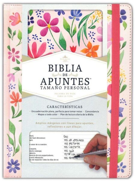 Biblia RVR 1960 de Apuntes Tamaño Manual Floreada Tela Impresa