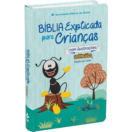 Bíblia Em Portugués NTHL Explicada para Crianças com ilustrações Smilinguido Capa Dura Azul