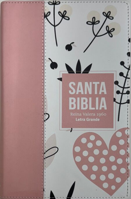 Biblia RVR 1960 Letra Grande Tamaño Manual Símil Piel Rosado