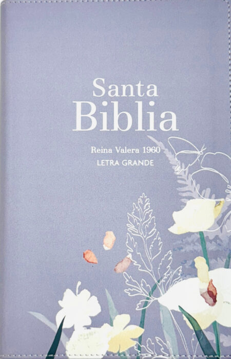 Biblia RVR 1960 Letra Grande Tamaño Manual Símil Piel Lavanda