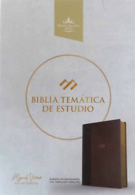 Biblia RVR 1960 de Estudio Temática Miguel Núñez Piel Duotono Marrón