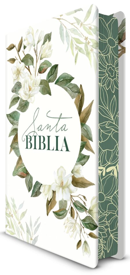 Biblia RVR 1960 Letra Grande Tamaño Manual Flores Blancas Tapa Dura