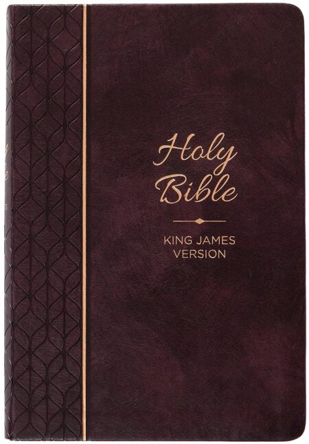 KJV HOLY BIBLE: MAROON (BURGUNDY), GIANT PRINT (14 PT) - THUMB INDEXED, FAUX LEATHER
