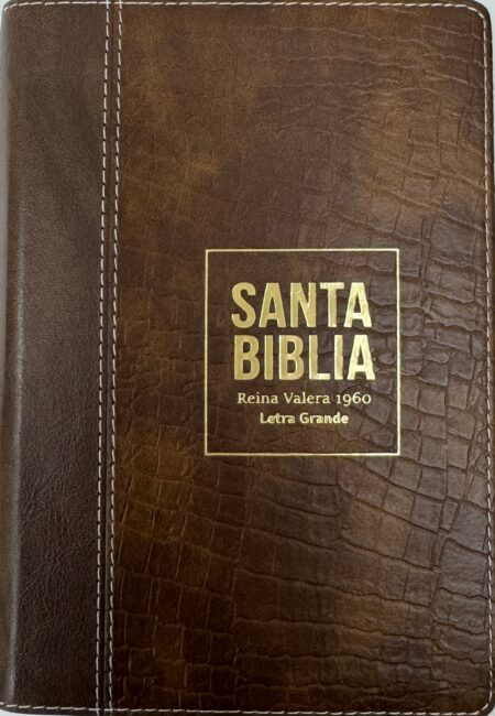 Biblia RVR 1960 Compacta Letra Grande 11 puntos Símil Piel Piel Marrón con Cierre y Índice