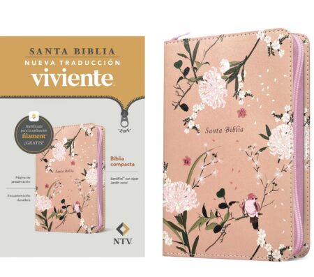 Biblia NTV Compacta Cierre con Filament Símil Piel Jardín Coral