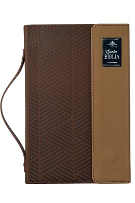 RVR60 Biblia Exquisita Café Geométrico con Broche y Agarradera