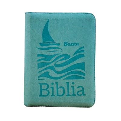 Biblia/ RVR046LGZ PJR/ Agua Marina Canto Metálico