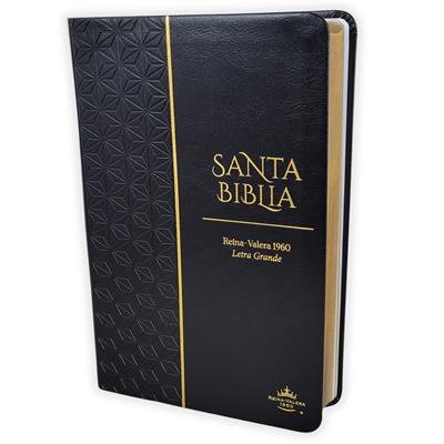 Biblia RVR60c Negro Geométrico/ Canto Dorado/ Premios Y Regalos