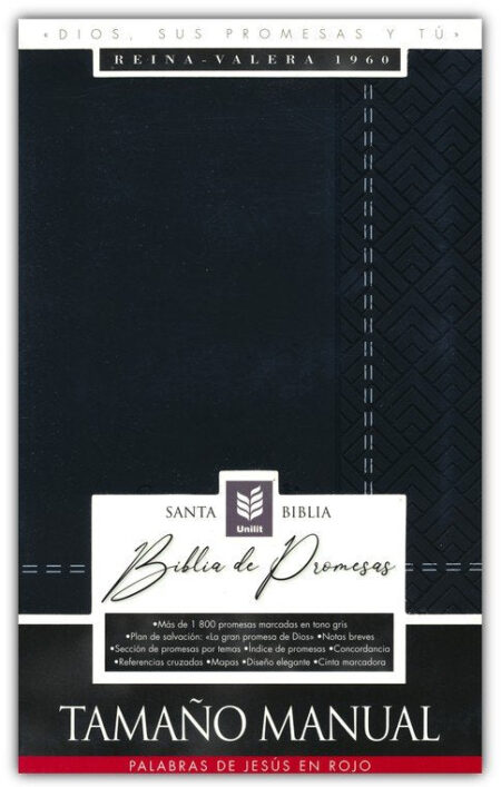 Biblia RVR 1960 de Promesas Tamaño Manual Edición Negro Imitación Piel