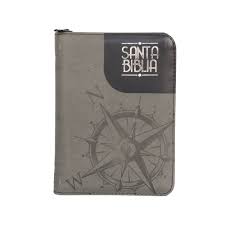 Biblia Reina Valera 1960 Cierre Negro y Gris Canto Plateado