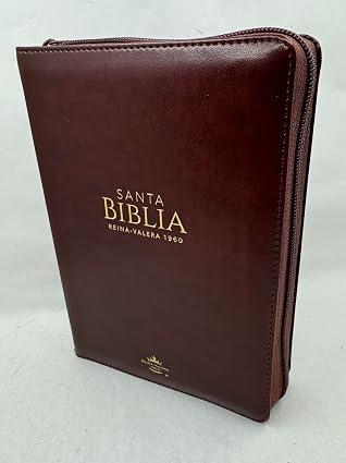 Biblia Reina Valera 1960 Letra grande 11 pts clásico café cierre